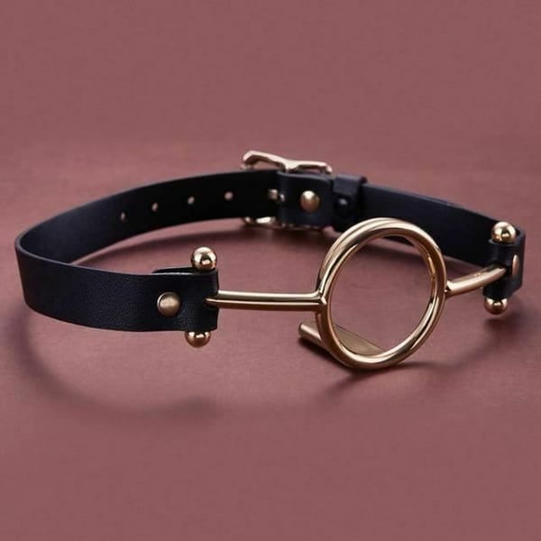 Metal Ring Gag with Tongue Depressor