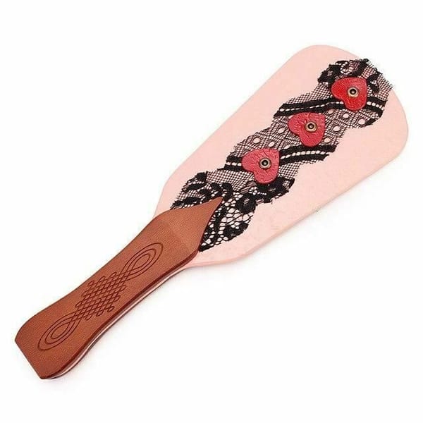 Leather Spanking Paddle - Pink