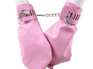 Padded Mitts with Straps & Chain - Pink
