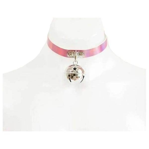 Kitten Bell Goth Collar - Pink