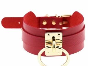 Collar with a Beautiful Metal Finish - Gold and Red