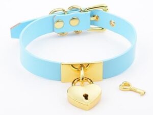 Collar with Love Heart Locket - Blue and Gold